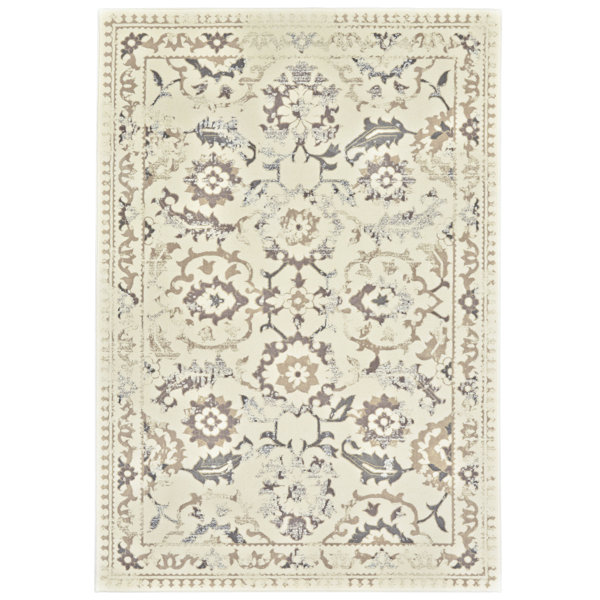 Ophelia & Co. Arnav Oriental Cream/Gray Area Rug & Reviews Wayfair